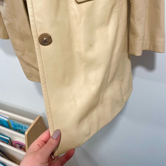 Banana Republic Light Tan Leather Coat - Picture 4 of 7